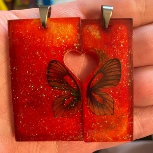 His/Hers Mom/Daughter Best friends butterfly charm